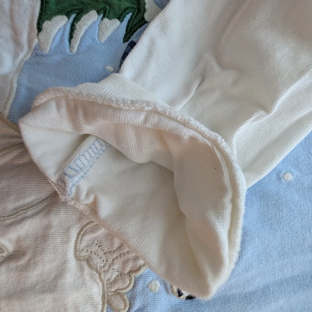 Gymboree Kids Blue & White Polar Bear Layered-Look Long Sleeve Top Cotton Size 7
